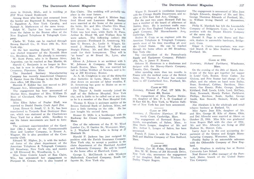 CLASS OF 1916