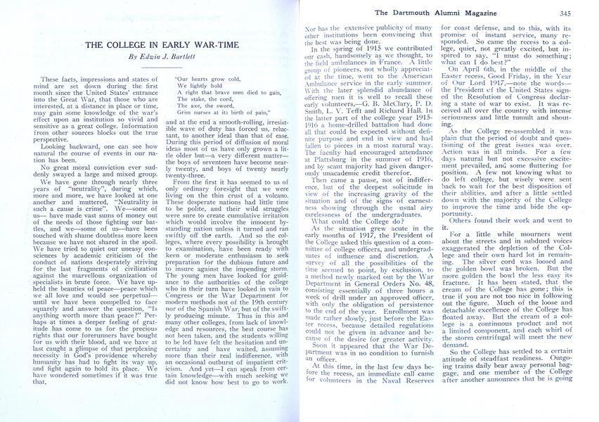 THE COLLEGE IN EARLY WAR-TIME