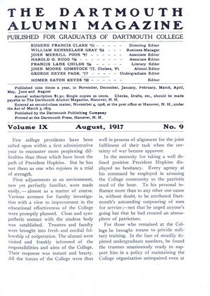 August 1917 | Dartmouth Alumni Magazine