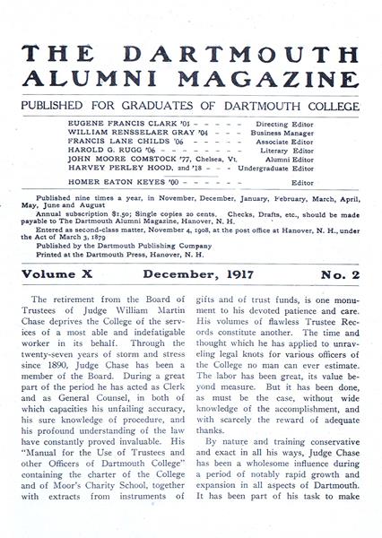 Issue: - December 1917 | Dartmouth Alumni Magazine