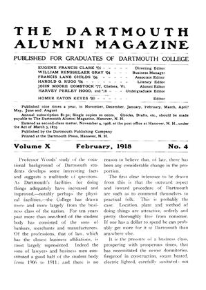February 1918 | Dartmouth Alumni Magazine