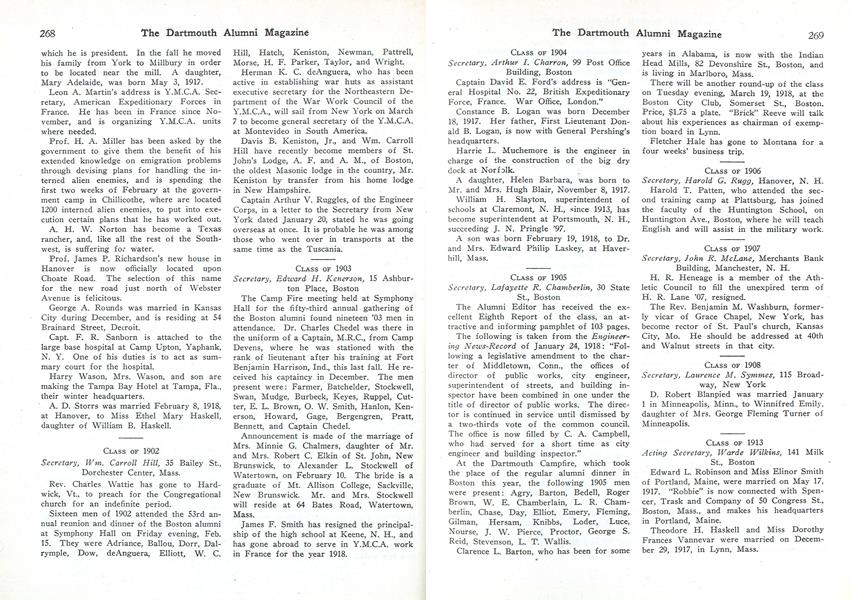 CLASS OF 1908