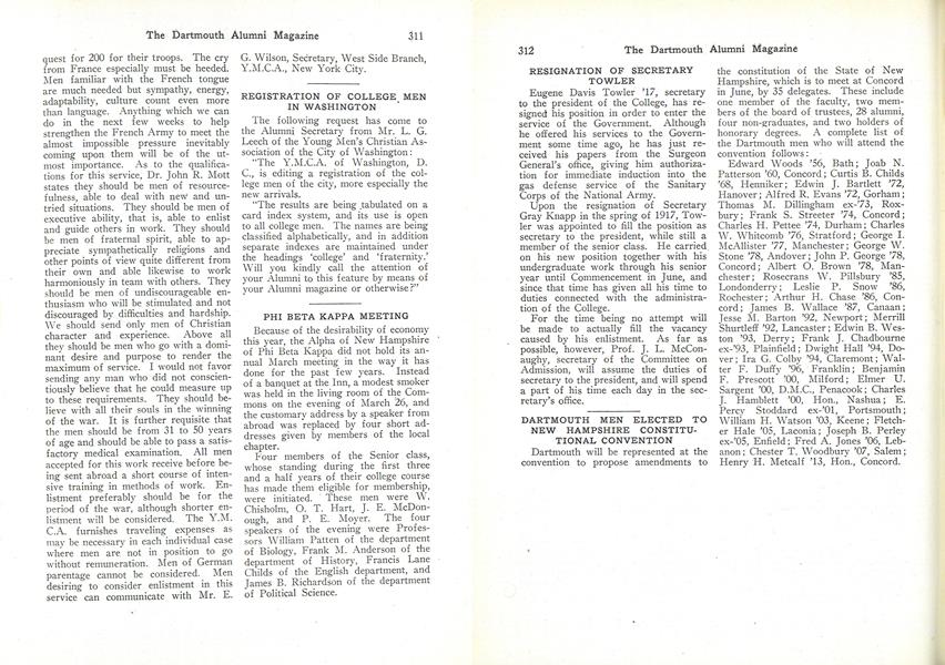 REGISTRATION OF COLLEGE MEN IN WASHINGTON