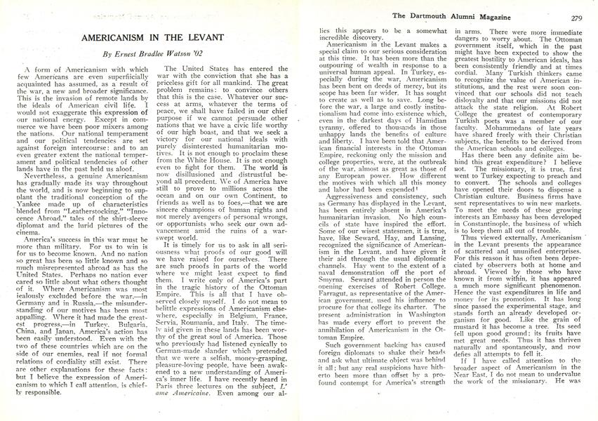 AMERICANISM IN THE LEVANT