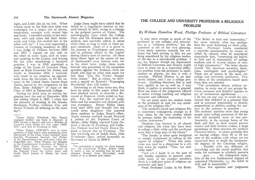 THE COLLEGE AND UNIVERSITY PROFESSOR A RELIGIOUS PROBLEM