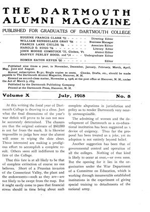 July 1918 | Dartmouth Alumni Magazine