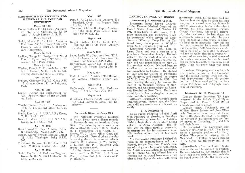 DARTMOUTH ROLL OF HONOR