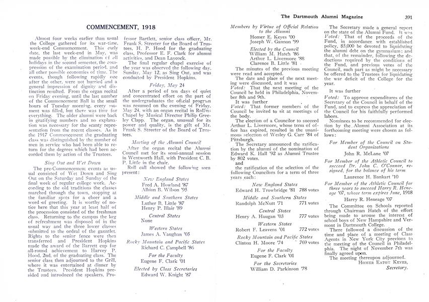 COMMENCEMENT, 1918