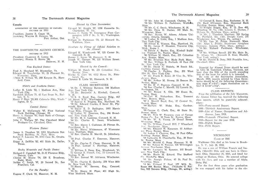 CLASS OF 1874