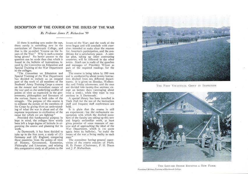 DESCRIPTION OF THE COURSE ON THE ISSUES OF THE WAR