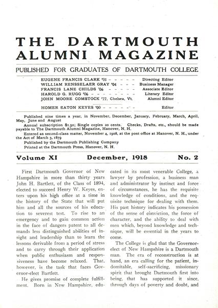 Issue: - December 1918 | Dartmouth Alumni Magazine