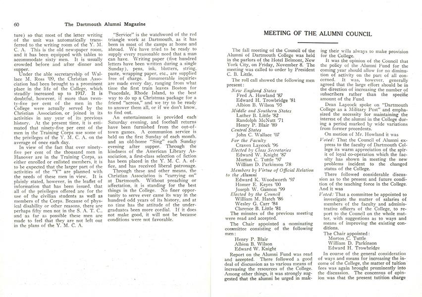 MEETING OF THE ALUMNI COUNCIL