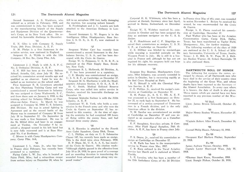 DARTMOUTH ROLL OF HONOR