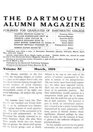 March 1919 | Dartmouth Alumni Magazine