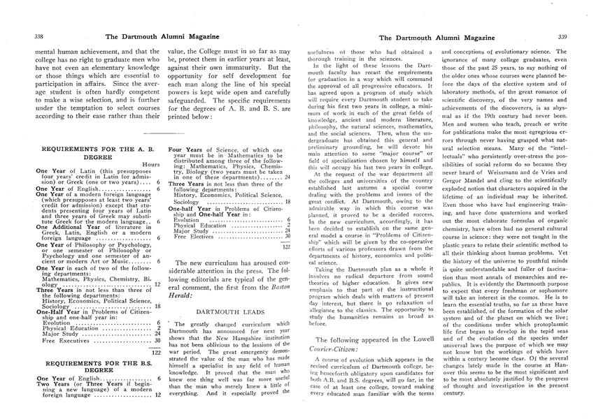 REQUIREMENTS FOR THE B.S. DEGREE