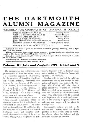 July 1919 | Dartmouth Alumni Magazine