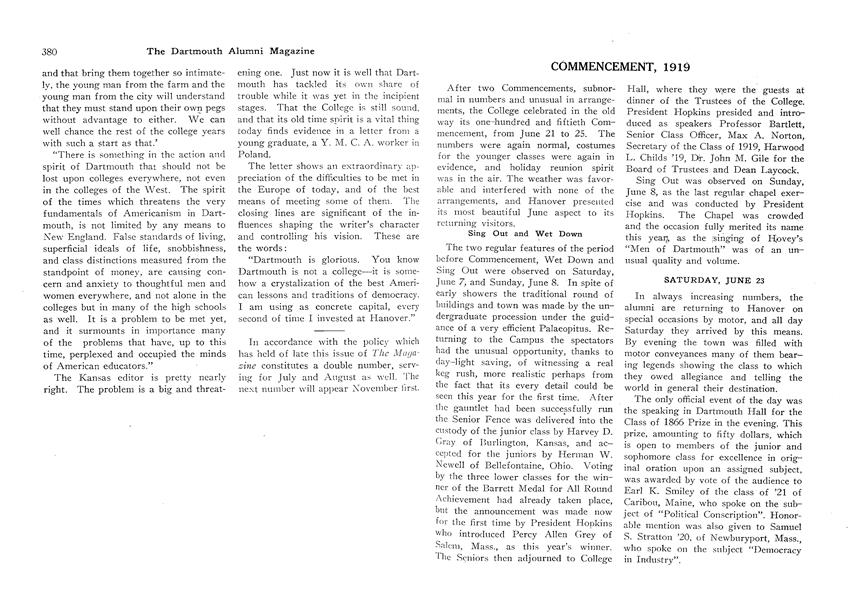COMMENCEMENT, 1919