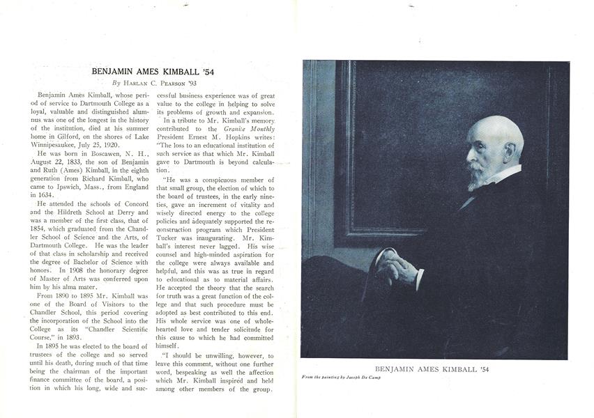 BENJAMIN AMES KIMBALL '54