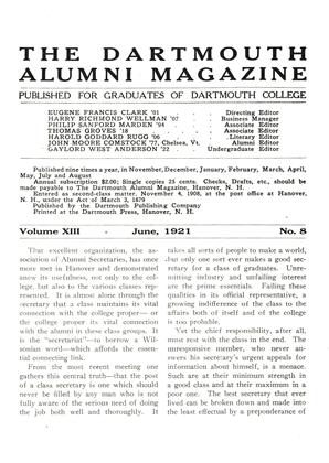 June 1921 | Dartmouth Alumni Magazine