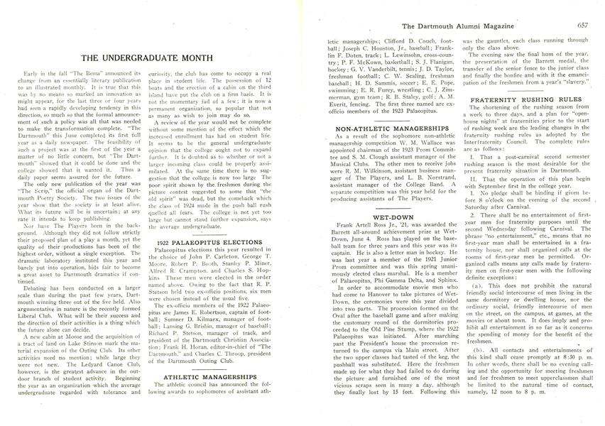 THE UNDERGRADUATE MONTH