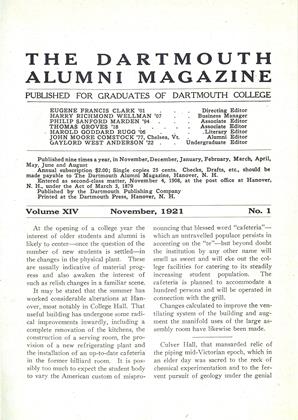 November 1921 | Dartmouth Alumni Magazine