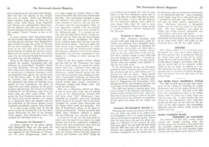 1923 WINS FALL BASEBALL TITLE
