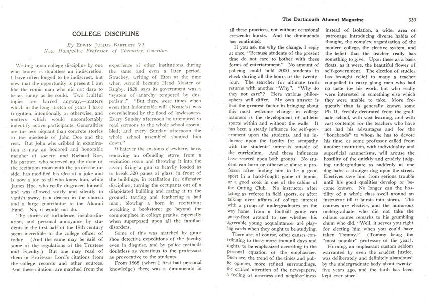 COLLEGE DISCIPLINE