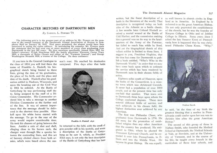 CHARACTER SKETCHES OF DARTMOUTH MEN