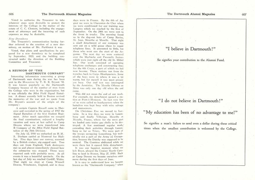 A REUNION OF "THE DARTMOUTH COMPANY"
