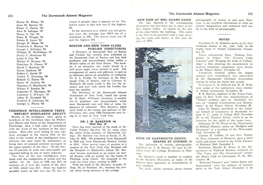 BOOK OF DARTMOUTH PHOTOGRAPHS BY STEINER '21