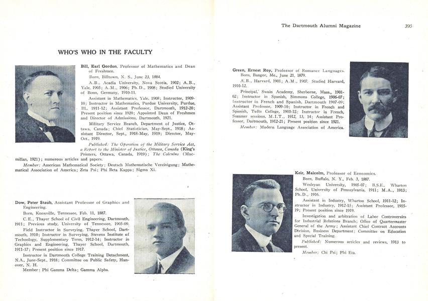 WHO'S WHO IN THE FACULTY