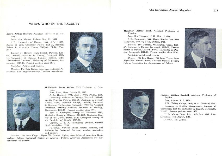 WHO'S WHO IN THE FACULTY