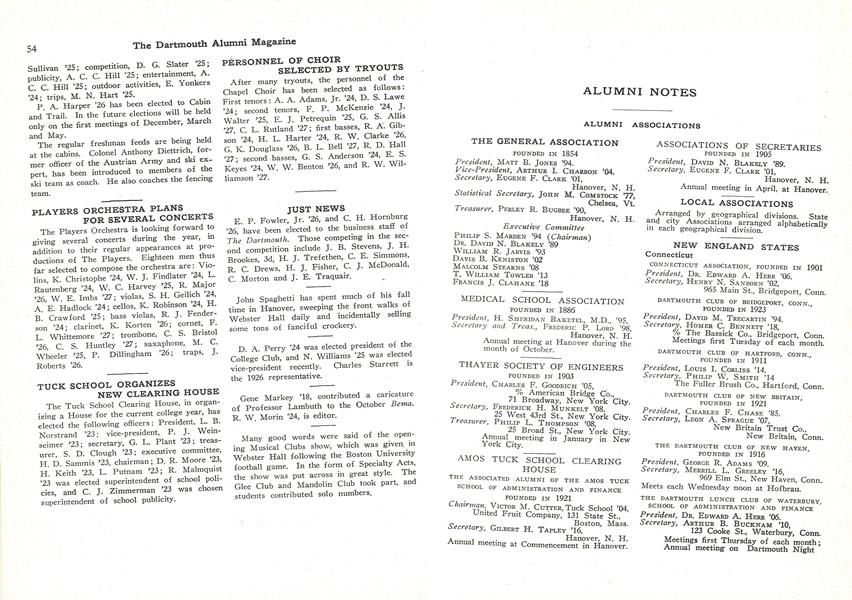 PLAYERS ORCHESTRA PLANS FOR SEVERAL CONCERTS