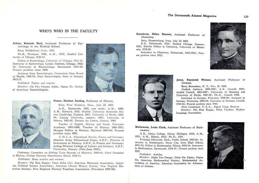 WHO'S WHO IN THE FACULTY