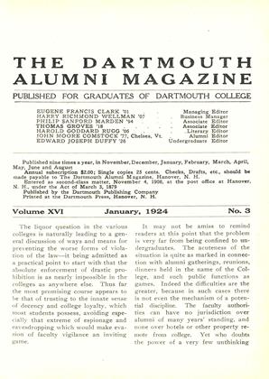 January 1924 | Dartmouth Alumni Magazine