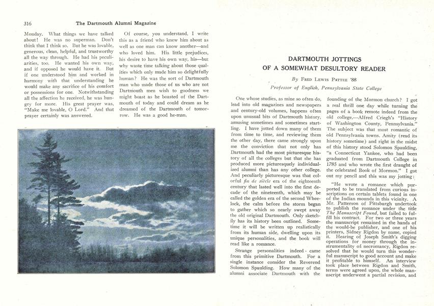 DARTMOUTH JOTTINGS OF A SOMEWHAT DESULTORY READER
