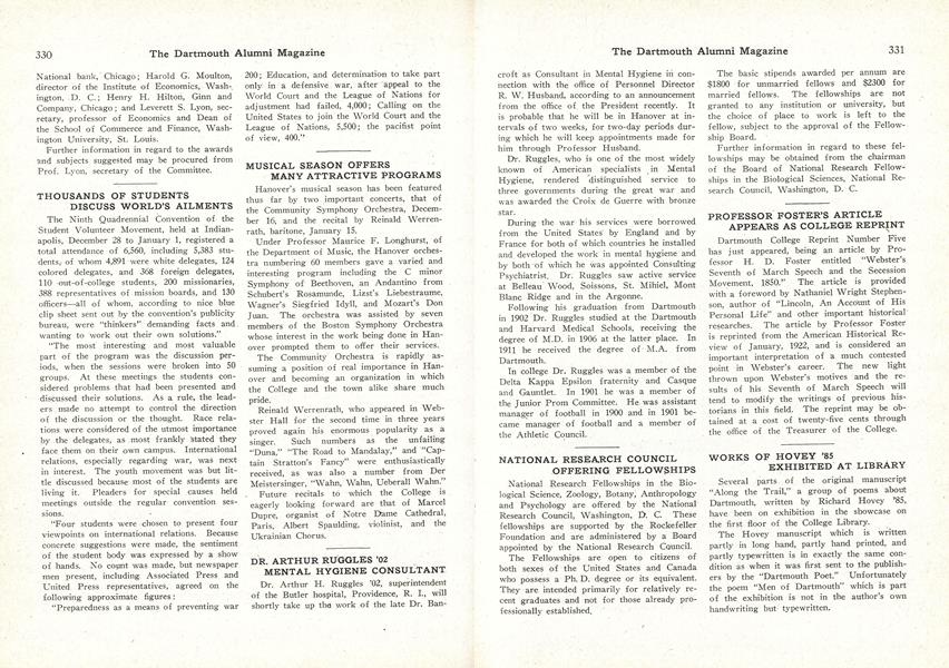 PROFESSOR FOSTER'S ARTICLE APPEARS AS COLLEGE REPRINT