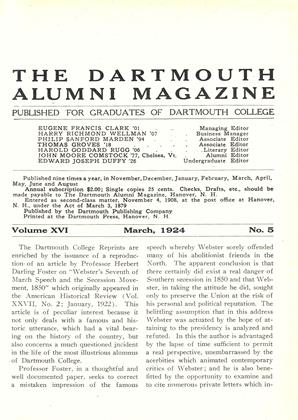 March, 1924 | Dartmouth Alumni Magazine