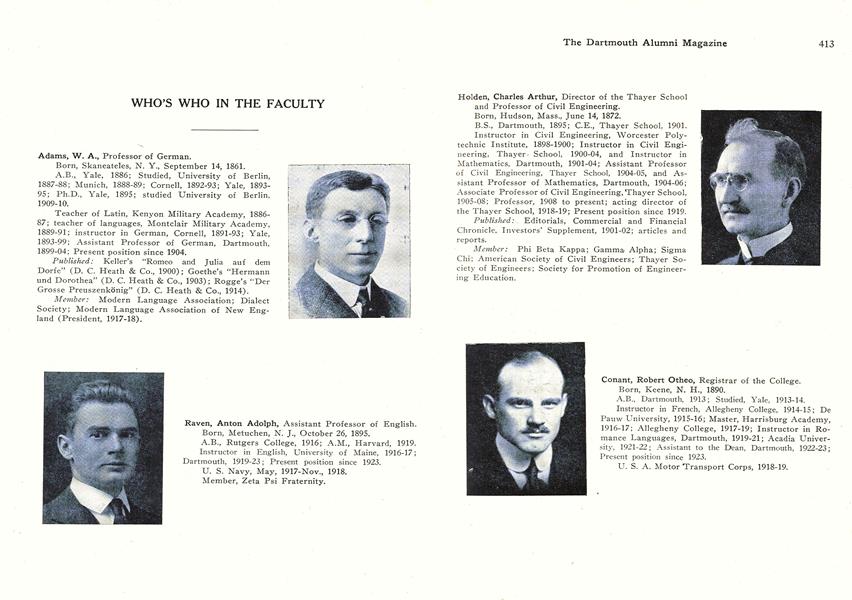 WHO'S WHO IN THE FACULTY