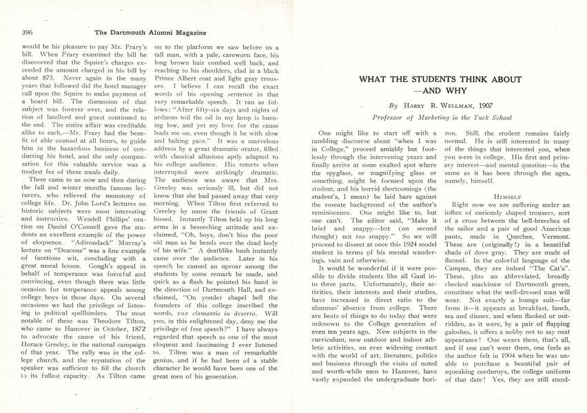WHAT THE STUDENTS THINK ABOUT AND WHY