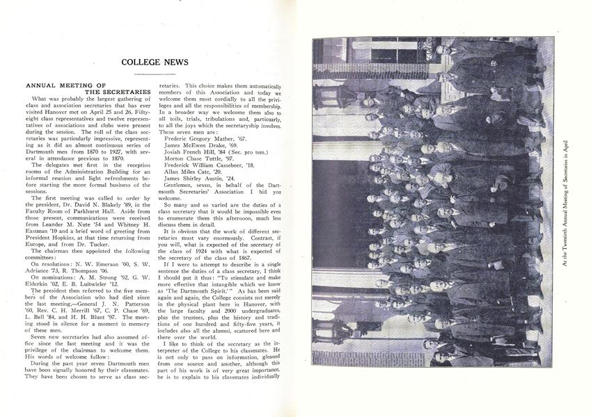 ANNUAL MEETING OF THE SECRETARIES