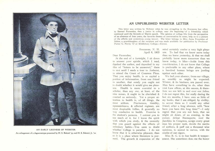 AN UNPUBLISHED WEBSTER LETTER