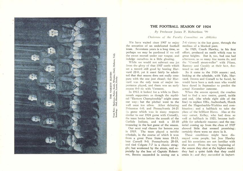 THE FOOTBALL SEASON OF 1924