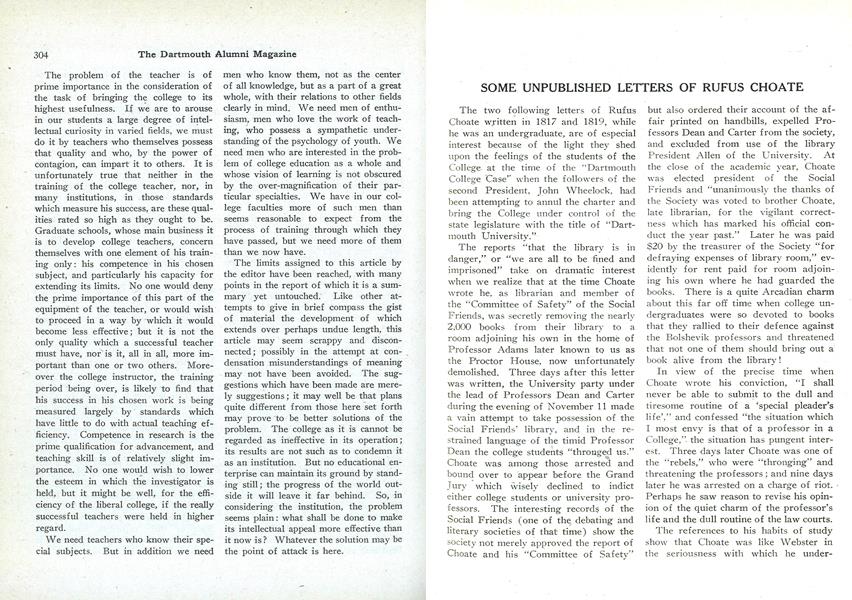 SOME UNPUBLISHED LETTERS OF RUFUS CHOATE