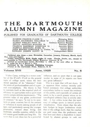 June 1925 | Dartmouth Alumni Magazine