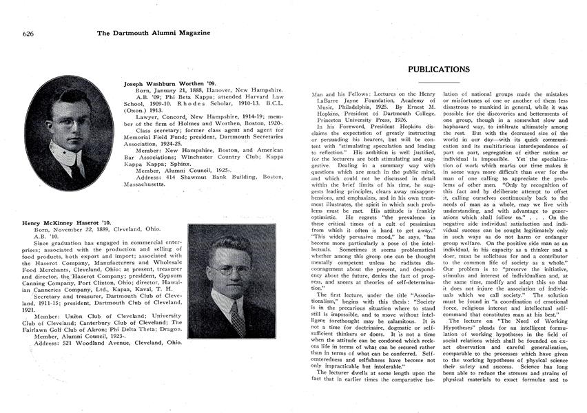 Man and his Fellows: Lectures on the Henry LaBarre Jayne Foundation, Academy of Music, Philadelphia, 1925