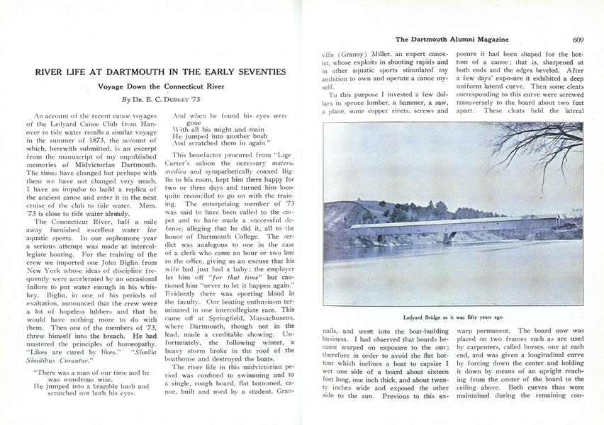RIVER LIFE AT DARTMOUTH IN THE EARLY SEVENTIES
