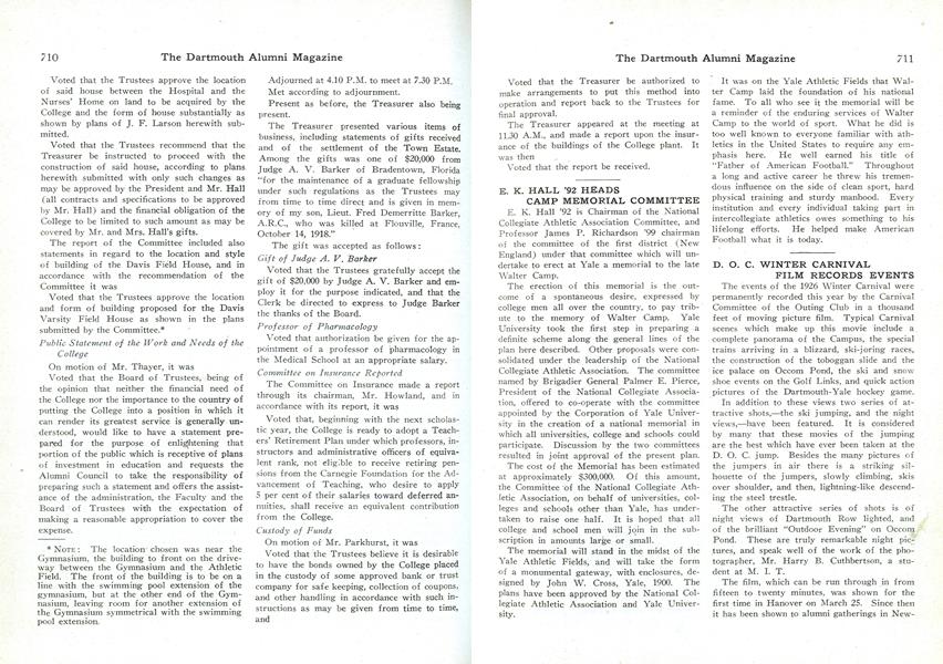 E. K. HALL '92 HEADS CAMP MEMORIAL COMMITTEE