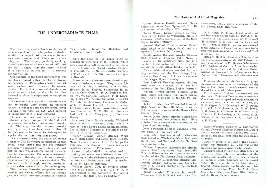 THE UNDERGRADUATE CHAIR