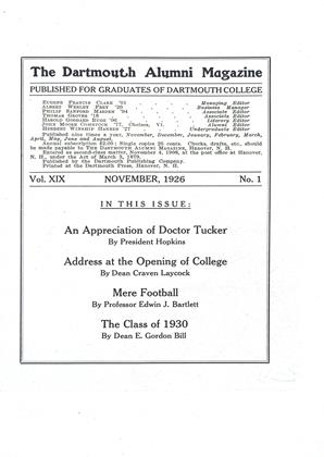 NOVEMBER, 1926 | Dartmouth Alumni Magazine